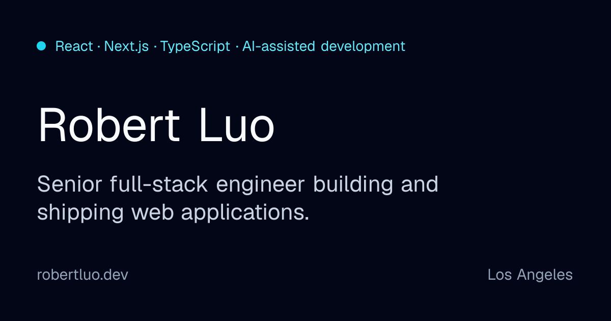 Robert Luo | Software Engineer in Los Angeles